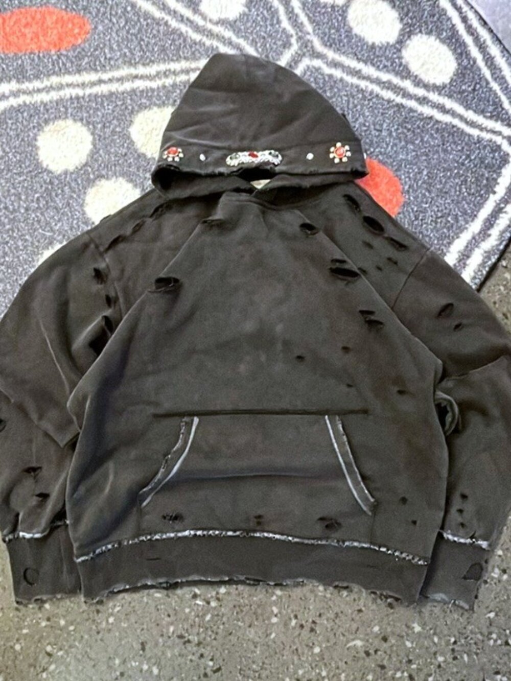 Vintage Kapital Kountry Remake Distressed Black Hoodie Japan
